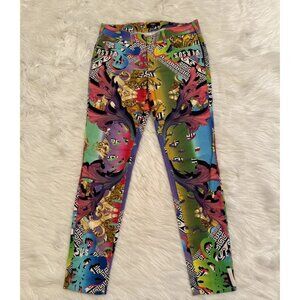 Versus Versace Denim Jeans Multicolor Graffiti Logo Print Allover Skinny 29